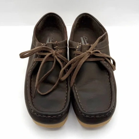 Clarks Wallabee Beeswax Shoes Brown Unixes Size 5 US Chukka EUC